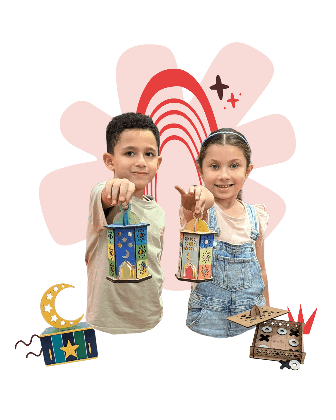 Students working on woodworking projects