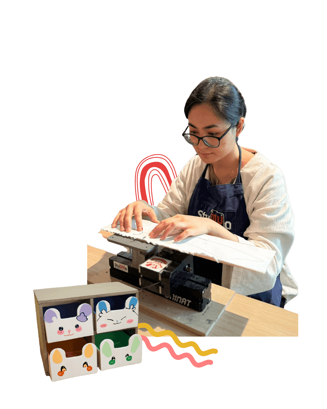 Student working on design technology project