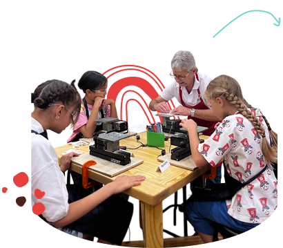 Children working on DIY projects