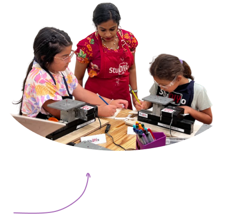 Children working on DIY projects